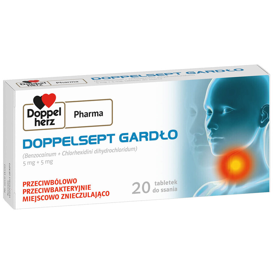 DoppelSept Throat 5 mg + 5 mg, 20 tablets