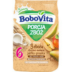 BoboVita Porcja Zbóż Brei Getreide 3 Getreide, Apfel und Birne, Milch, nach 6 Monaten, 3 x 210 g + Mousse in der Tube, Banane mit Mango und Kokosnuss, 2 x 80 g frei