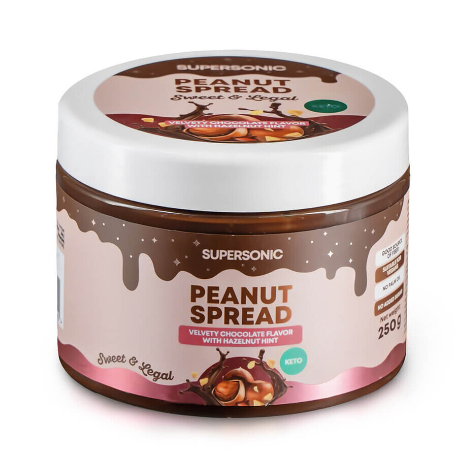 Supersonic, crema alla nocciola, gusto cioccolato con una nota di nocciola, 250 g