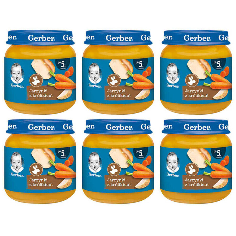 Gerber Lunch Set, Gemüse mit Kaninchen, ab 5 Monaten, 6 x 125 g DEKORIERTE VERPACKUNG