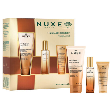 Nuxe Prodigieuse Parfümset, Duft, 30 ml + Duschöl, 100 ml + duftende Körpermilch, 30 ml