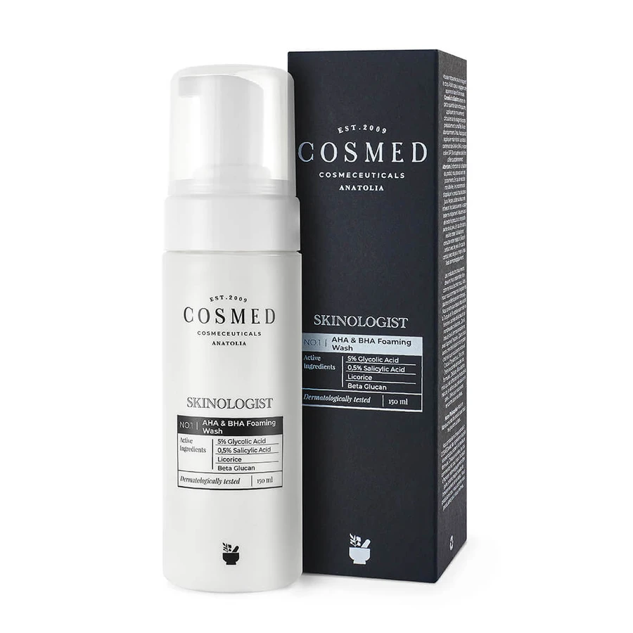 Cosmed Skinologist espuma limpiadora con AHA y BHA, 150 ml