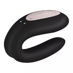 Satisfyer Double Joy, vibrador para parejas controlado por teléfono, negro