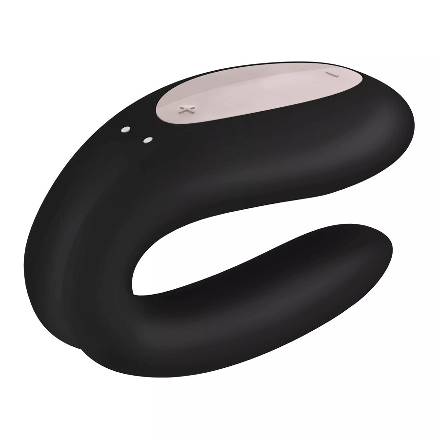 Satisfyer Double Joy, vibrador para parejas controlado por teléfono, negro