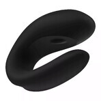 Satisfyer Double Joy, vibrador para parejas controlado por teléfono, negro