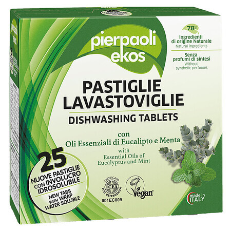 Pierpaoli Ekos, pastilles écologiques pour lave-vaisselle, 25 pièces