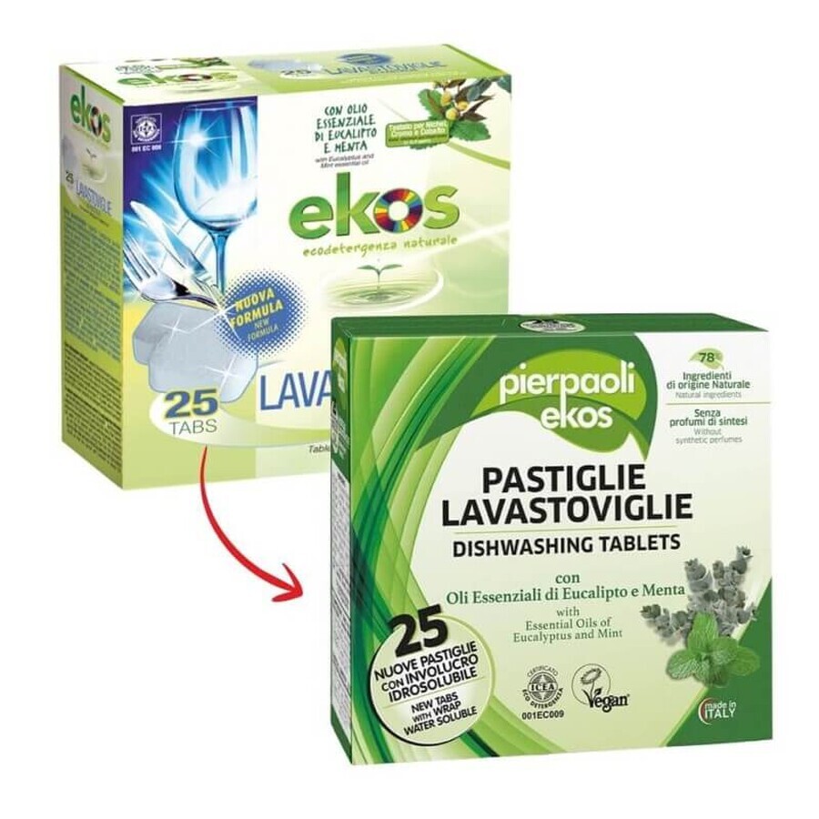 Pierpaoli Ekos, pastilles écologiques pour lave-vaisselle, 25 pièces