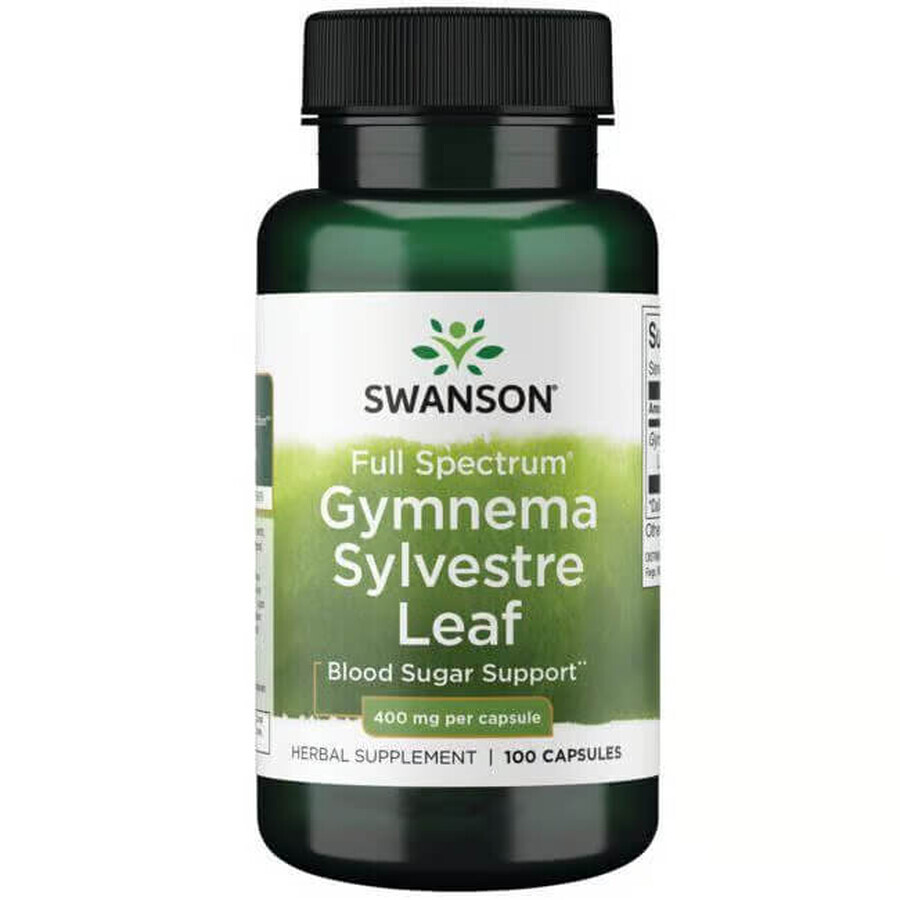 Gymnema Sylvestre Leaf Full spectrum, 400 mg, 100 gélules, Swanson