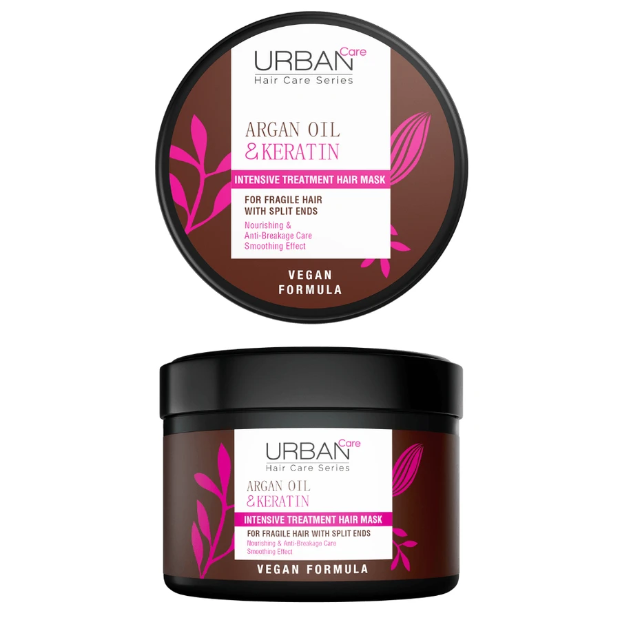 Mascarilla capilar intensiva con aceite de argán y queratina, 230 ml, Urban Care