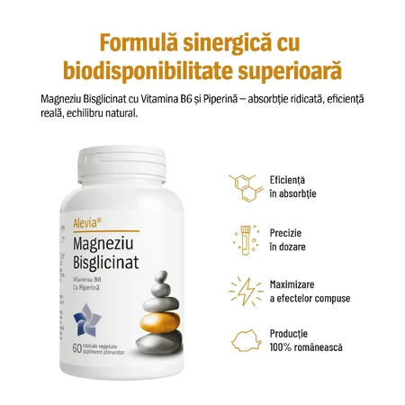 Magnesiumbisglycinat, 60 pflanzliche Kapseln, Alevia 