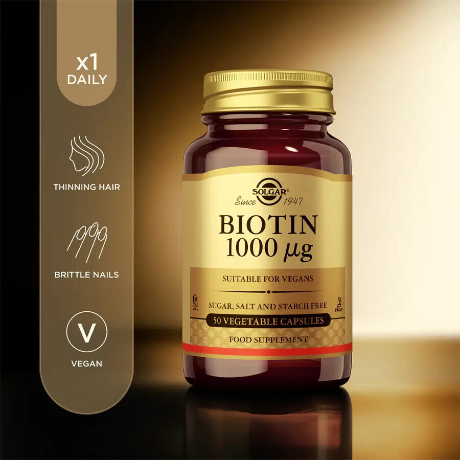 Biotin 1000 mcg, 50 Kapseln, Solgar