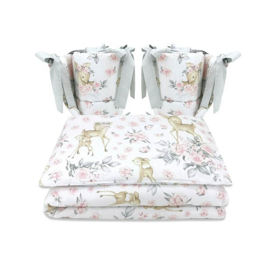 Beddengoed set met 5 stuks, Sweet Deer Roze, 120x60 cm, MimiNu