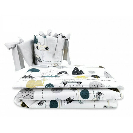 5-delige set ledikantlinnen, Childrens Journey Grey, 120x60 cm, MimiNu