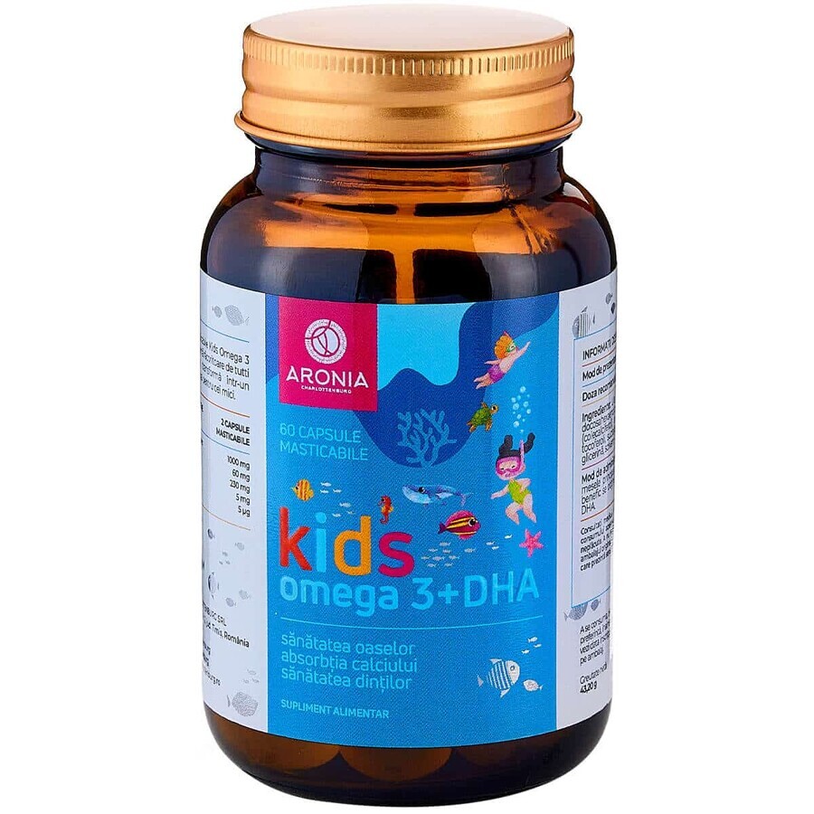 Kids Omega 3 + DHA mit Tutti-Frutti-Geschmack, 60 Kaukapseln, Aronia Charlottenburg