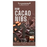 Dark chocolate 75% organic dark chocolate with cocoa nibs, 60 g, Benjamissimo
