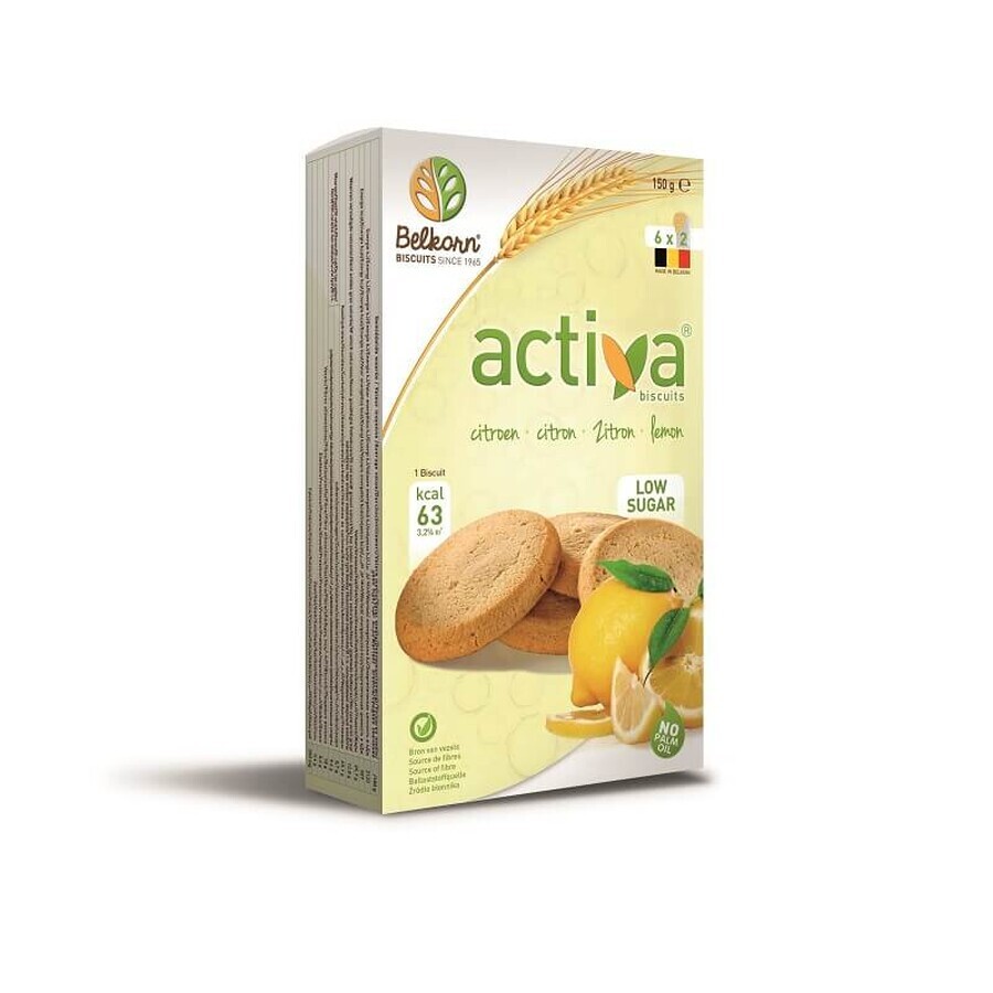 Active biscuits with lemon (no added sugar), 150 g, Belkorn