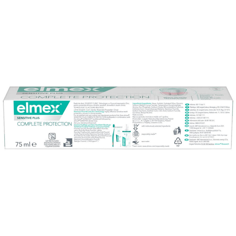 Elmex Sensitive Plus Complete Protection toothpaste 75 ml