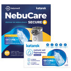 NebuCare Secure+, Verneblerset, NE-M01L Netzvernebler + 0,9% NaCl-Kochsalzlösung, 5 ml x 40 Ampullen