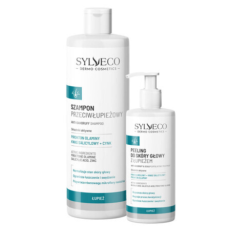 Sylveco Dermo Dandruff Kit, Peeling für Kopfhaut mit Schuppen, 150 ml + Anti-Schuppen-Shampoo, 300 ml