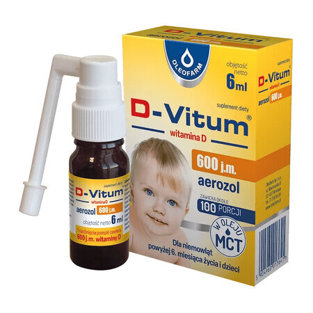 D-Vitum 600 IU, Vitamin D für Säuglinge ab 6 Monaten, Aerosol, 6 ml