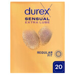 Durex Sensual Extra Lube, extra gleitfähige Kondome, 20 Stück.