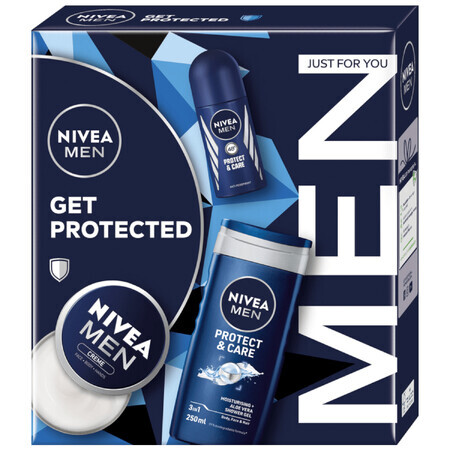 Set Nivea Men Get Protected, Duschgel 250 ml + Creme 75 ml + Antitranspirant Roll-on 50 ml