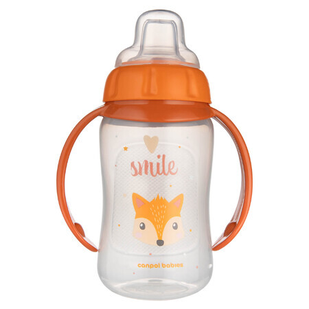 Canpol Babies, Soft Nose Training Becher, Niedliche Tiere, orange, 56/512, ab 6 Monaten, 320 ml