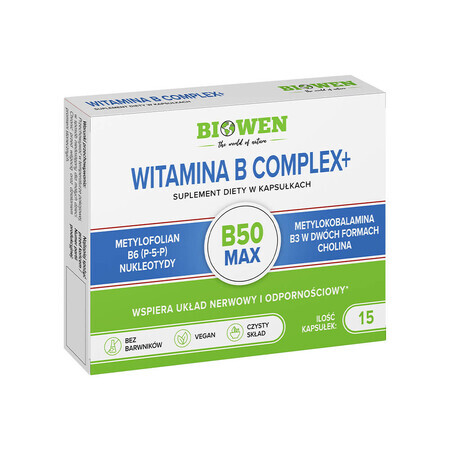 Biowen Vitamina B Complex+, 15 capsule