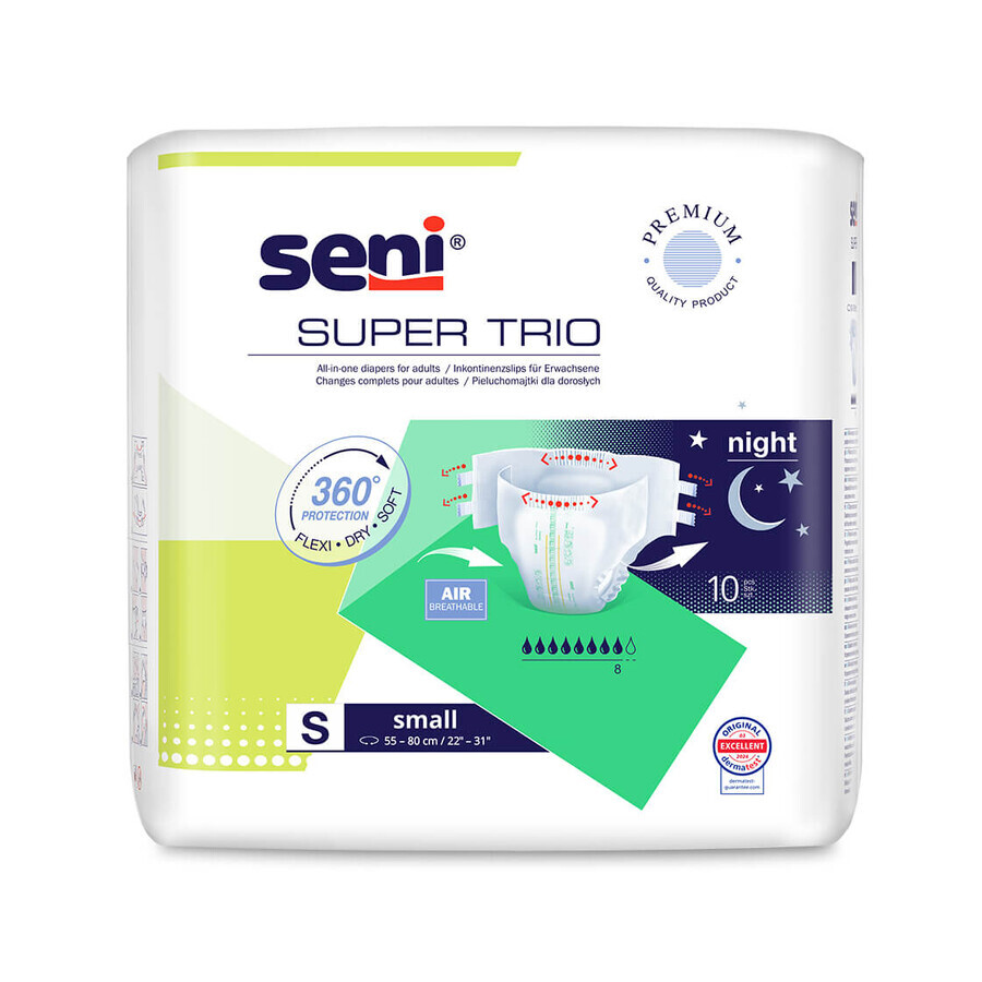 Super Trio Breasts, diapers, small, 55-80 cm, 10 pcs