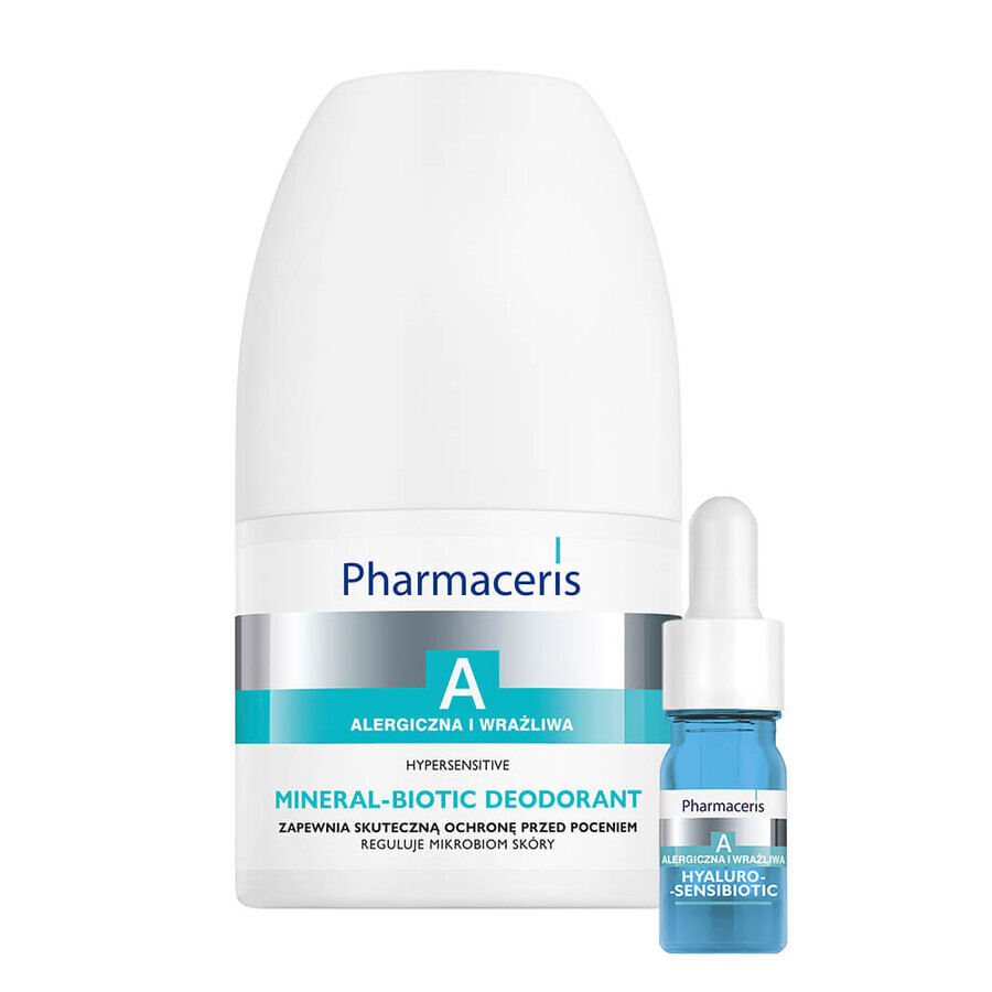 Pharmaceris A Hypersensitive Mineral Biotic, Deoroller, 50 ml + Hyaluro-Sensibio, intensives Feuchtigkeitsserum, 4 ml gratis