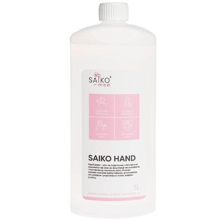 Saiko Hand, desinfectante de manos y piel, 1 litro