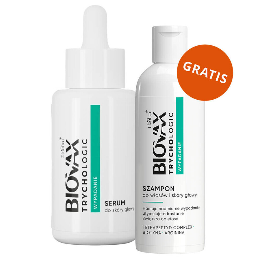 Biovax Trychologic Prolaps, siero per il cuoio capelluto, 50 ml + shampoo per capelli e cuoio capelluto, 50 ml in omaggio