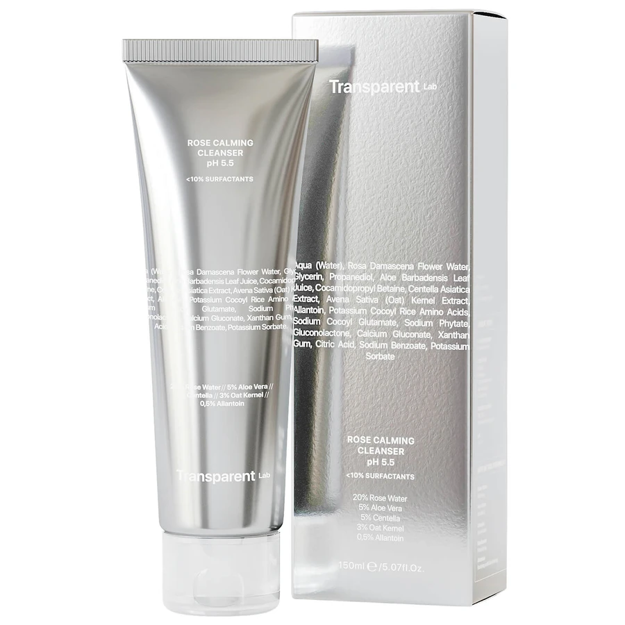 Transparent Lab Rose Calming Cleanser, gentle face wash with roses, 150 ml