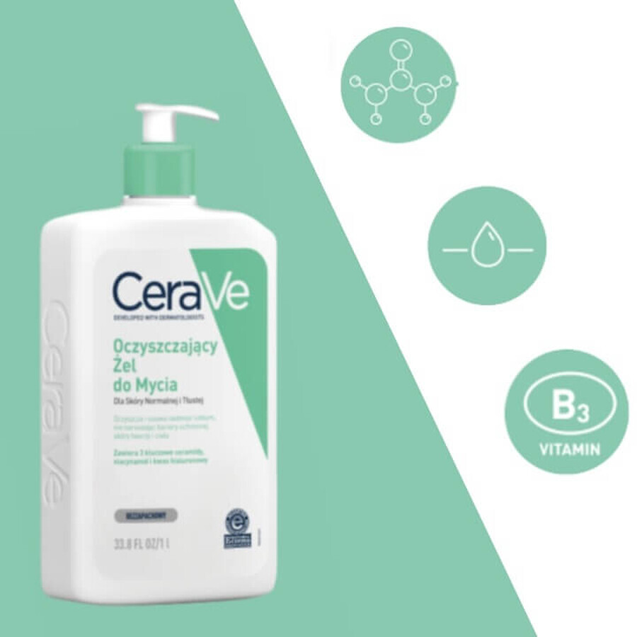 CeraVe Ceramid-Reinigungsgel, normale und fettige Haut, 1000 ml