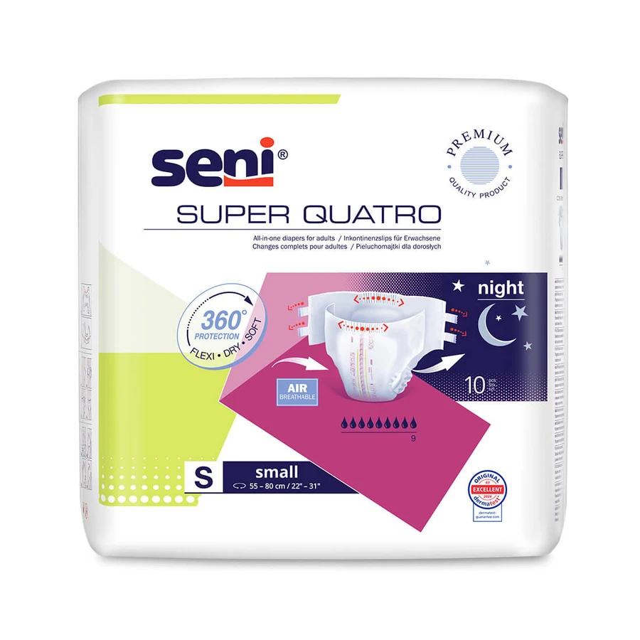 Super Quatro Breasts, diapers, small, 55-80 cm, 10 pcs