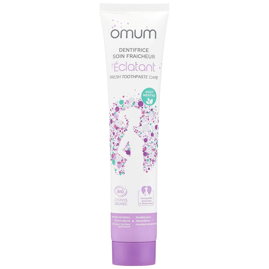Omum Shine, natürliche Zahnpasta für empfindliche Zähne und Zahnfleisch, fluoridfrei, für schwangere und stillende Frauen, 75 ml