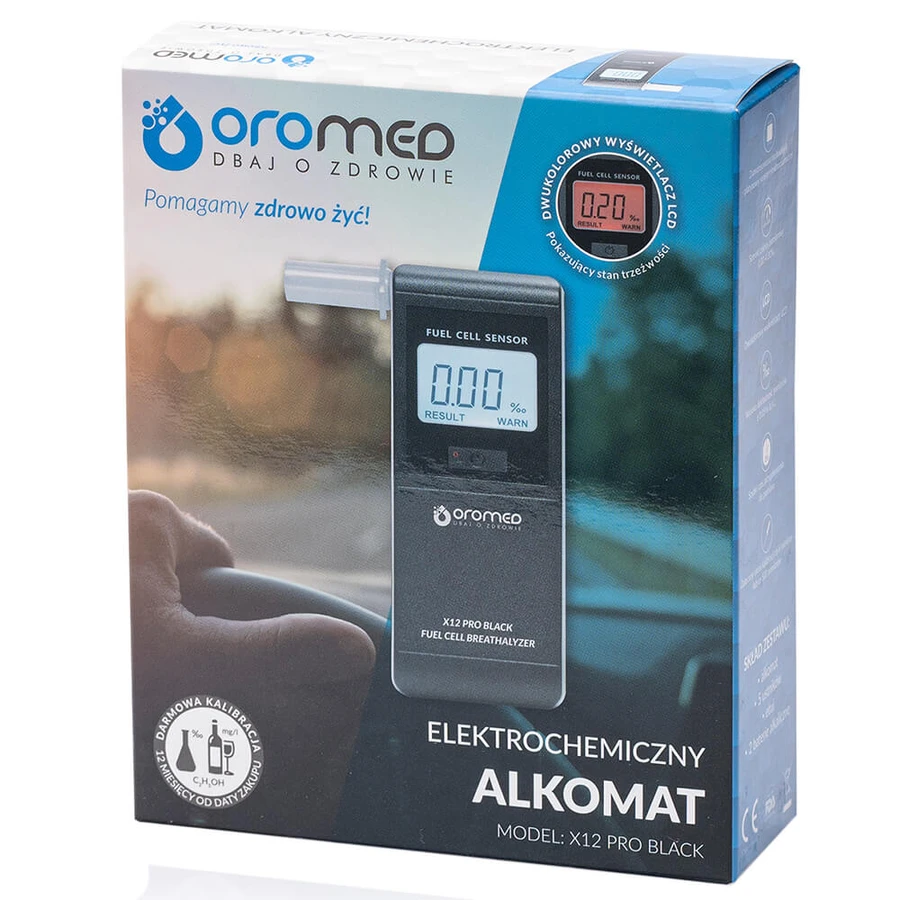 Oromed X12 Pro, electrochemical alcohol tester, navy blue
