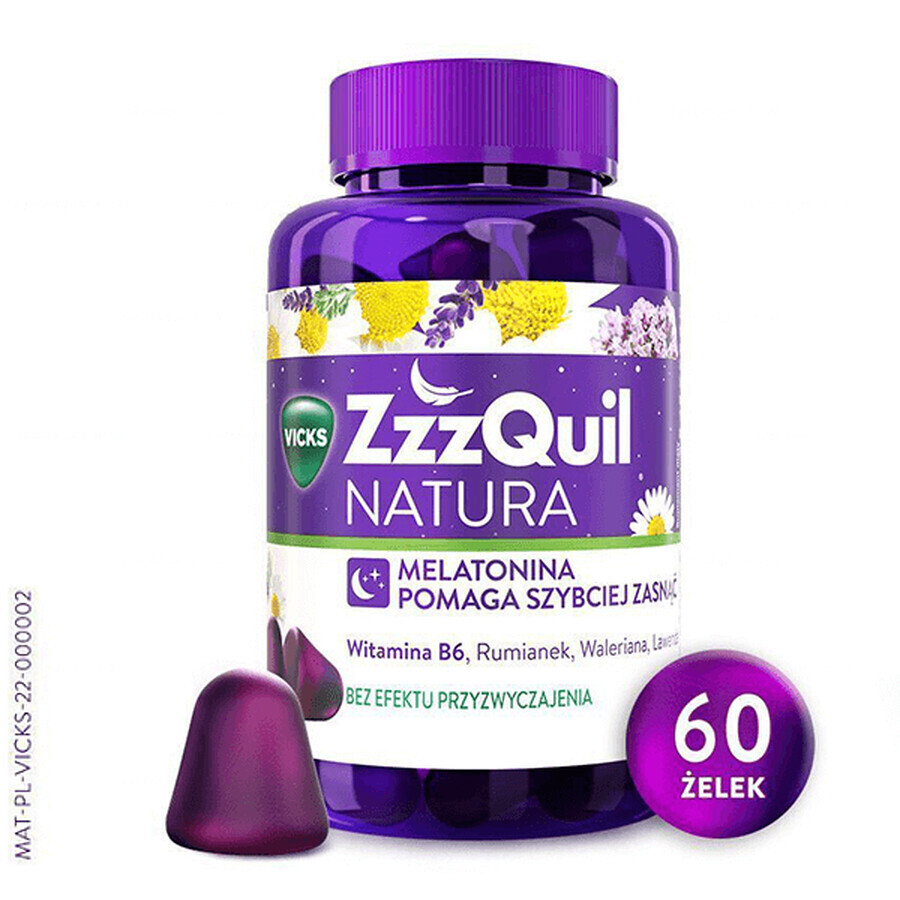 ZzzQuil Nature, jelly beans, 60 pieces + free travel box for jelly beans