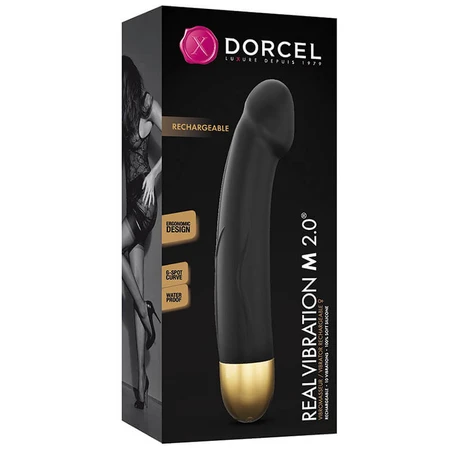 Dorcel Real Vibration M 2.0, vibrator realist, negru și auriu