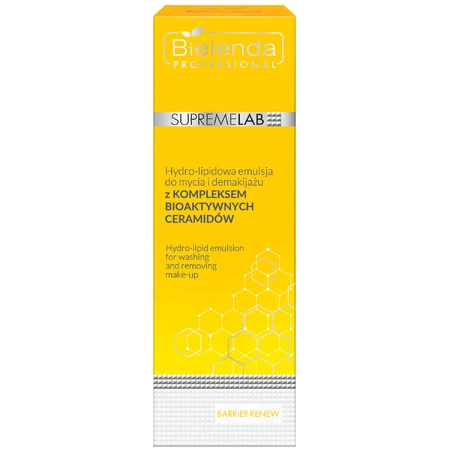 Bielenda Professional SupremeLAB Barrier Renew, emulsie hidro-lipidică de curățare și demachiere cu complex bioactiv de ceramide, 200 ml