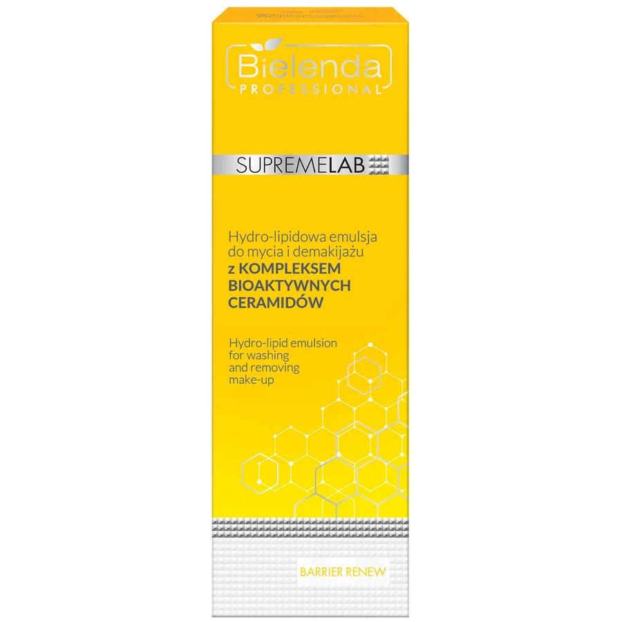 Bielenda Professional SupremeLAB Barrier Renew, emulsie hidro-lipidică de curățare și demachiere cu complex bioactiv de ceramide, 200 ml