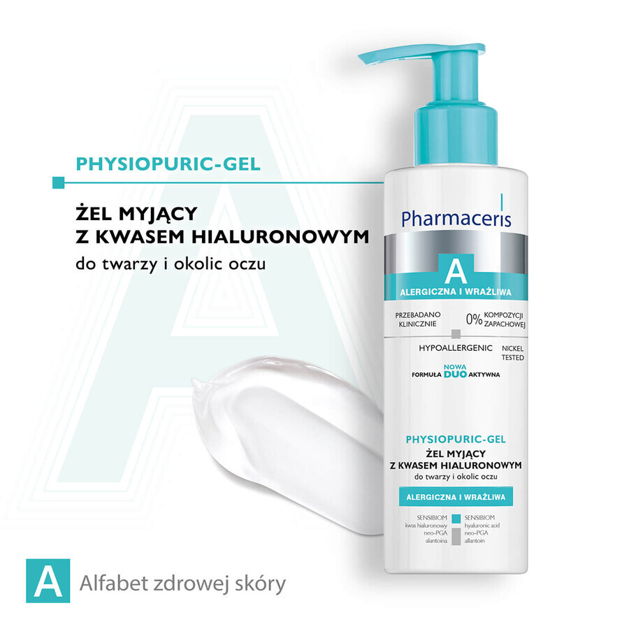 Pharmaceris A Physiopuric-Gel, wasgel met hyaluronzuur, 190 ml + Hyaluro-Sensibio, intensief hydraterend serum, 4 ml gratis