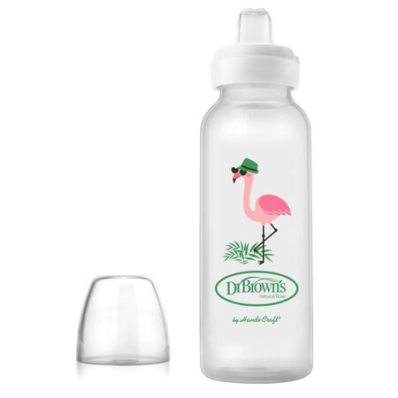 Biberon cu gat ingust cu cioc pentru inghitituri mici PP Design Flamingo, 250 ml, Dr.Browns