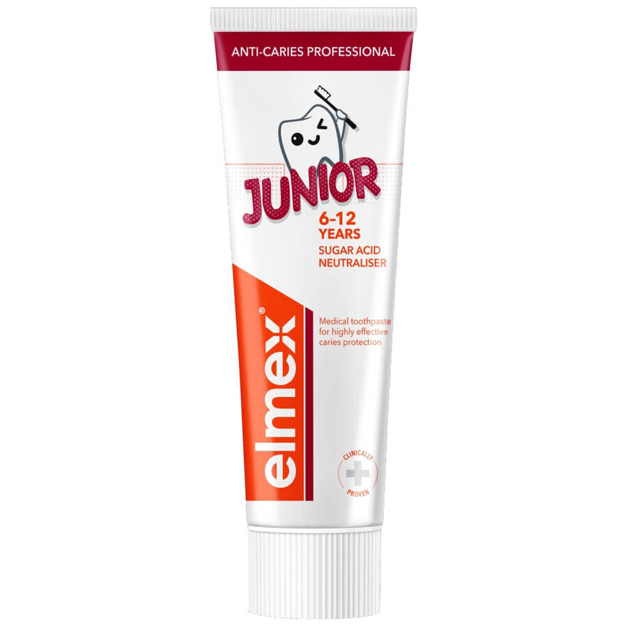 Elmex Anti-Karies Professional Junior, Zahnpasta für Kinder, 6-12 Jahre, 75 ml