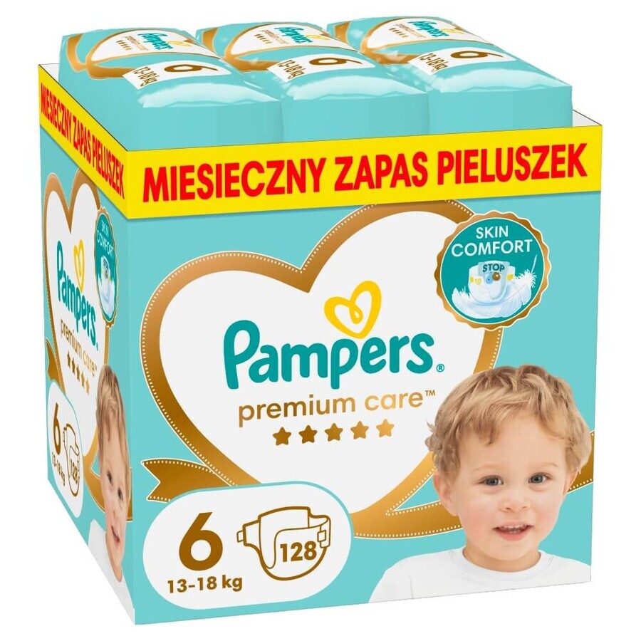 Pampers Premium Care, diapers, size 6, 13-18 kg, 128 pcs