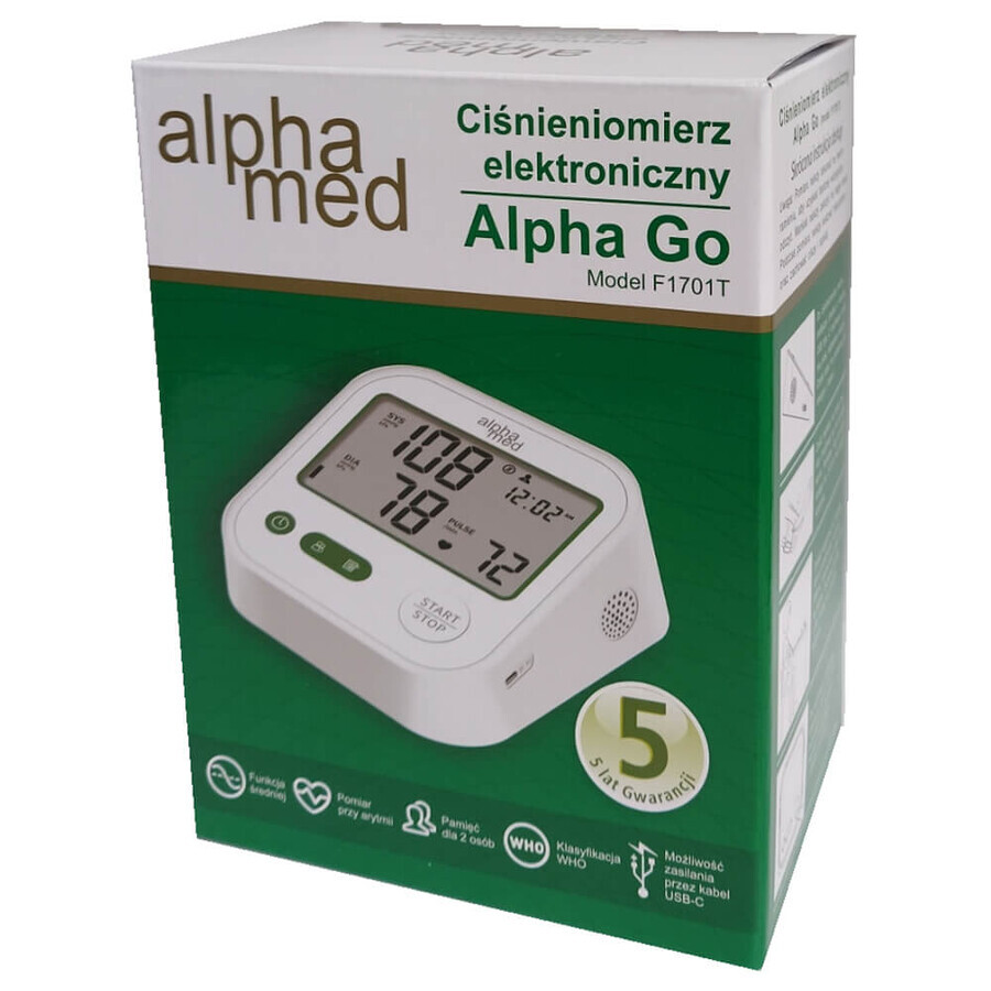 Alphamed Alpha Go F1701T, electronic blood pressure monitor