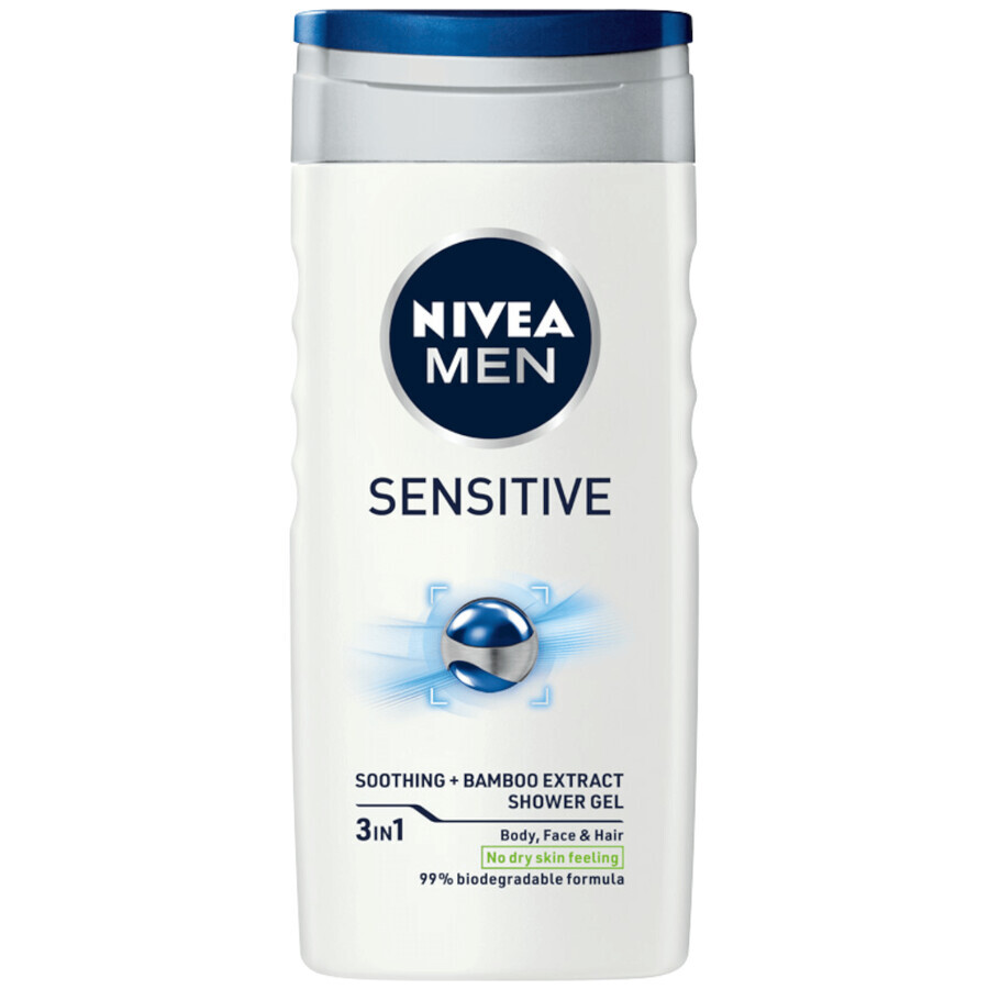 Kit Nivea Men Sensitve Recovery, Rasierschaum, 200 ml + Aftershave Balsam, 100 ml + Duschgel, 250 ml + Antitranspirant Roll-on, 50 ml