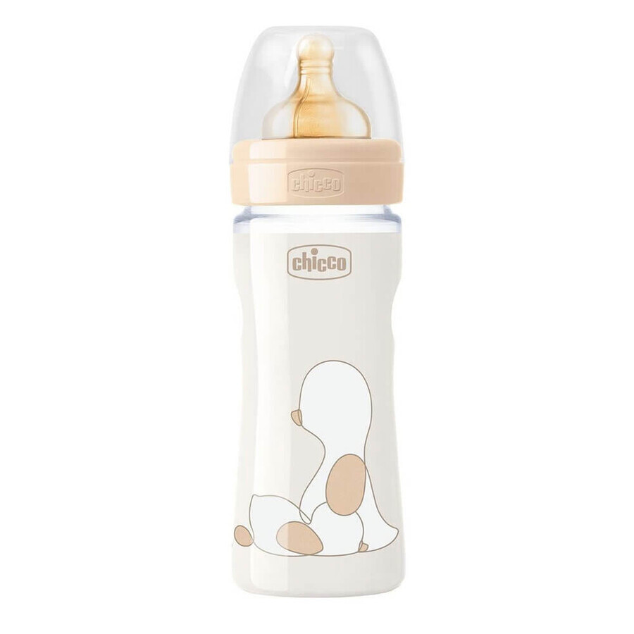 Fles met rubberen speen en regelbare doorstroming, Original Touch, unisex, +0 maanden, 250ml, Chicco