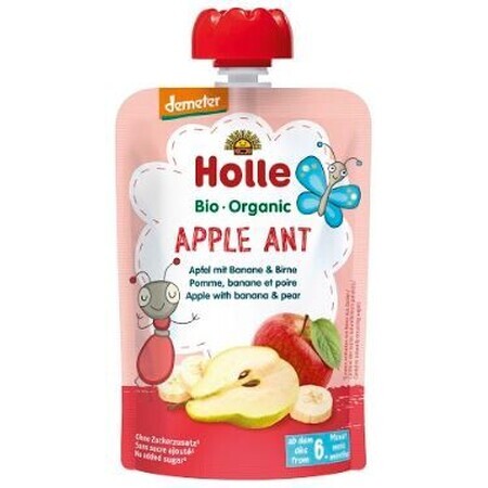 Holle Bio Püree - Apfel Ameise - Apfel und Banane mit Birne 100 g