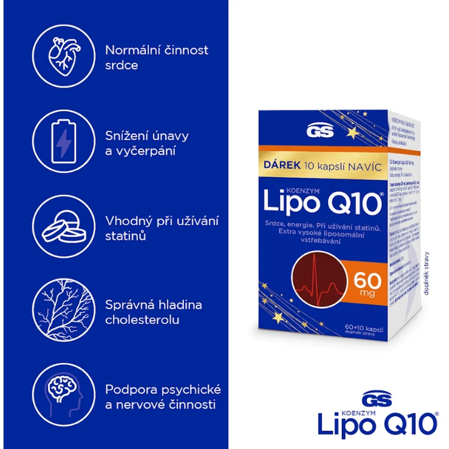 GS Coenzym Lipo Q10 60 mg, 60 + 10 Kapseln